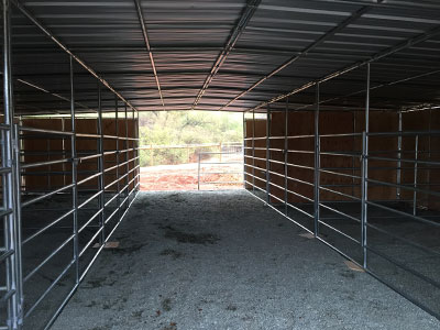 8 Stall 3 Bay Tab Panel Breezeway Barn